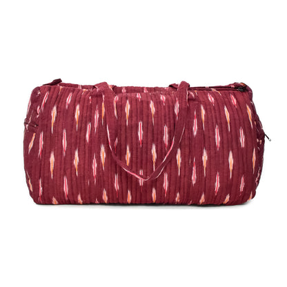 Scarlet Quilted Ikkat Duffel Bag