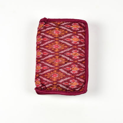 Red and White Ikkat Jewellery Case