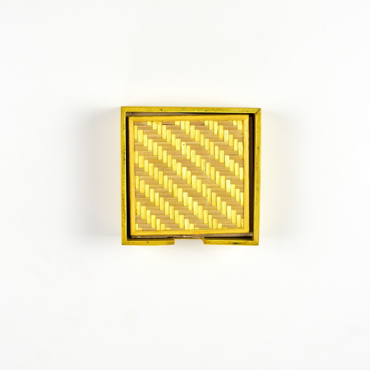 Handwoven Bamboo Coasters - Yellow