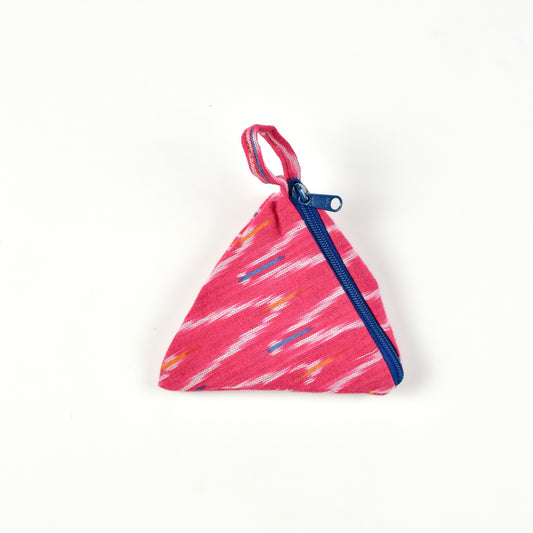 Pink Ikat Cotton Coin Purse