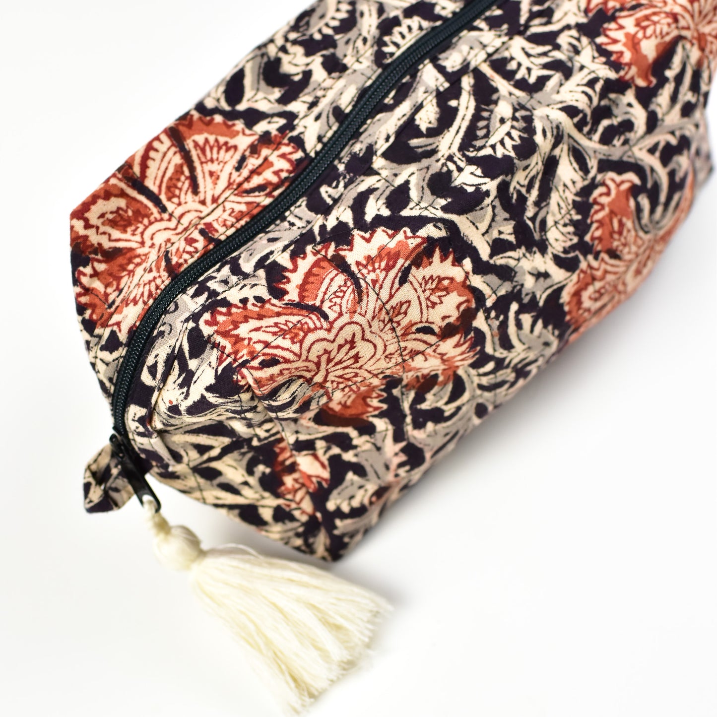 Black Kalamkari Travel Pouch