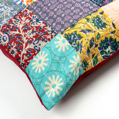 Kantha Patchwork Handwoven Recycled Cotton Cushion Cove