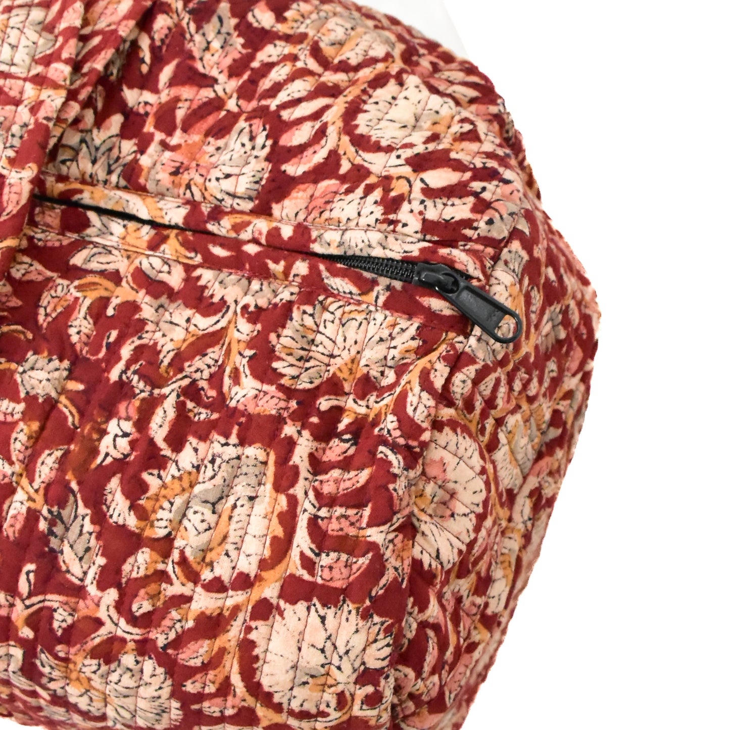 Crimson Kalamkari Quilted Duffel Bag