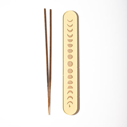 Yellow Gold Moon Phases Incense Stick Holder