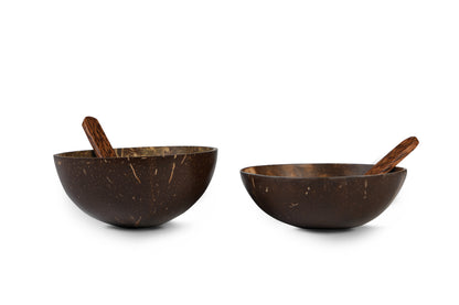 Coconut Shell Bowls & Spoons Set