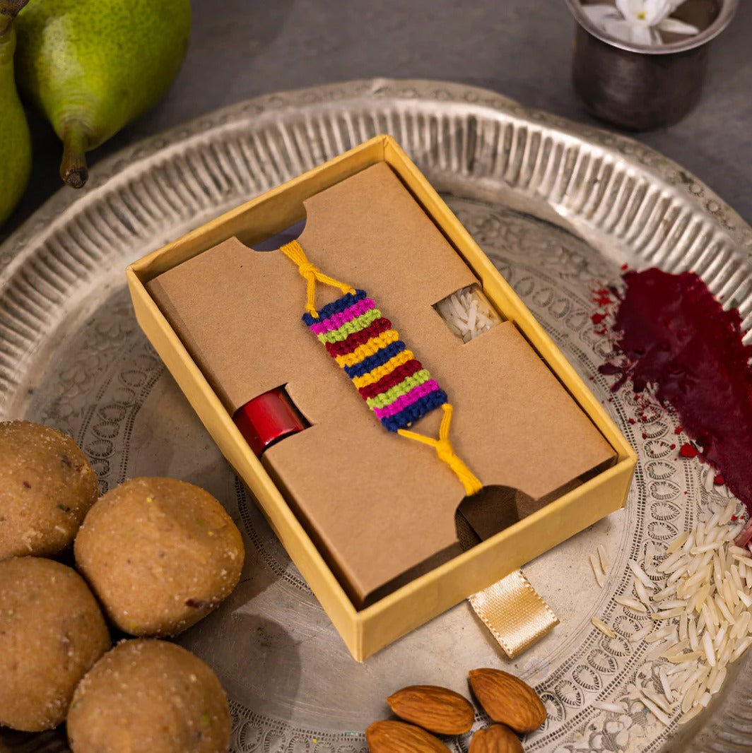 Phool Pure Cotton Plantable Rakhi - Basant