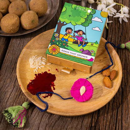 Phool Pure Cotton Plantable Seed Rakhi - Kumud