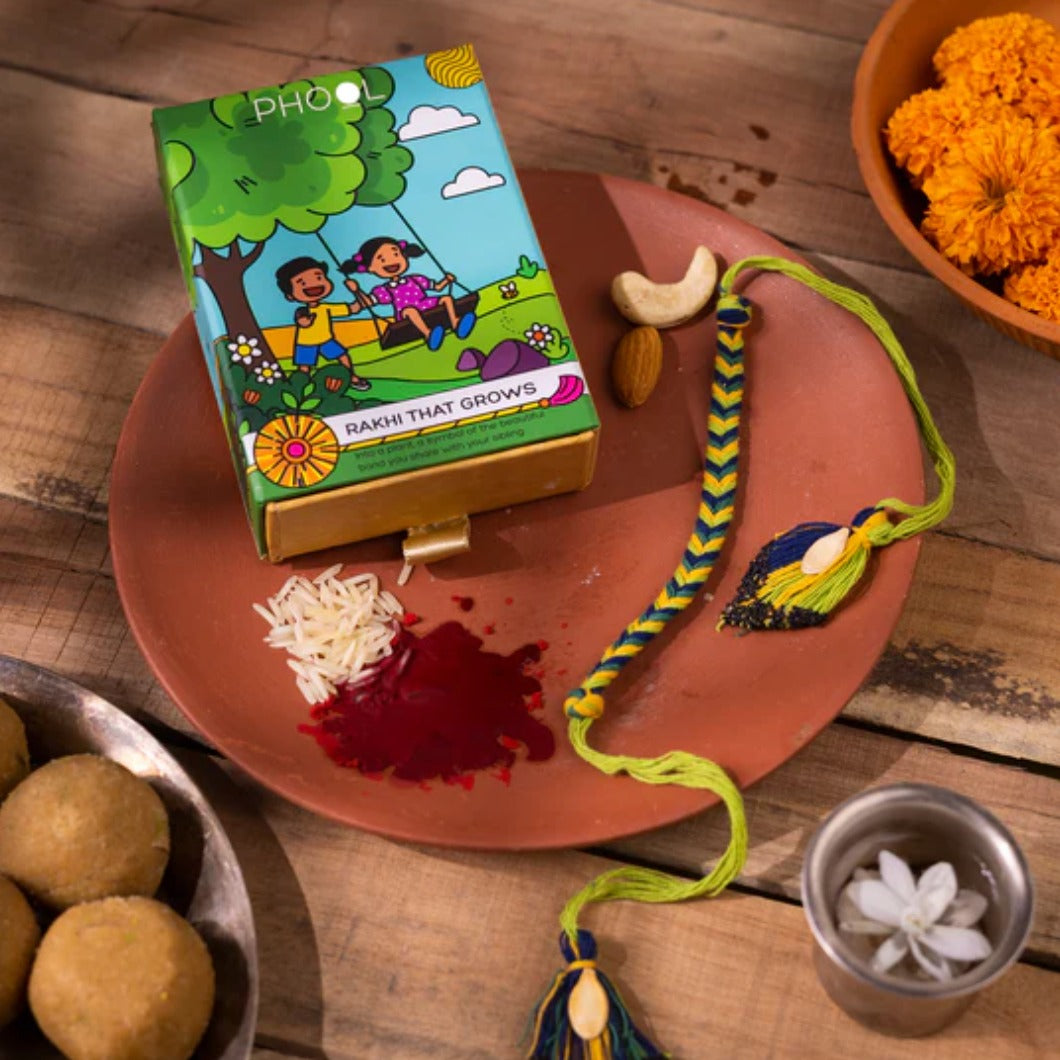 Phool Pure Cotton Plantable Seed Rakhi - Morpankh